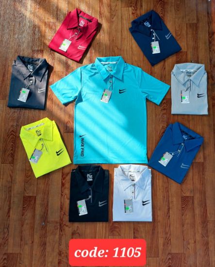 تصویر  تیشرت یقه دار سوزنی 